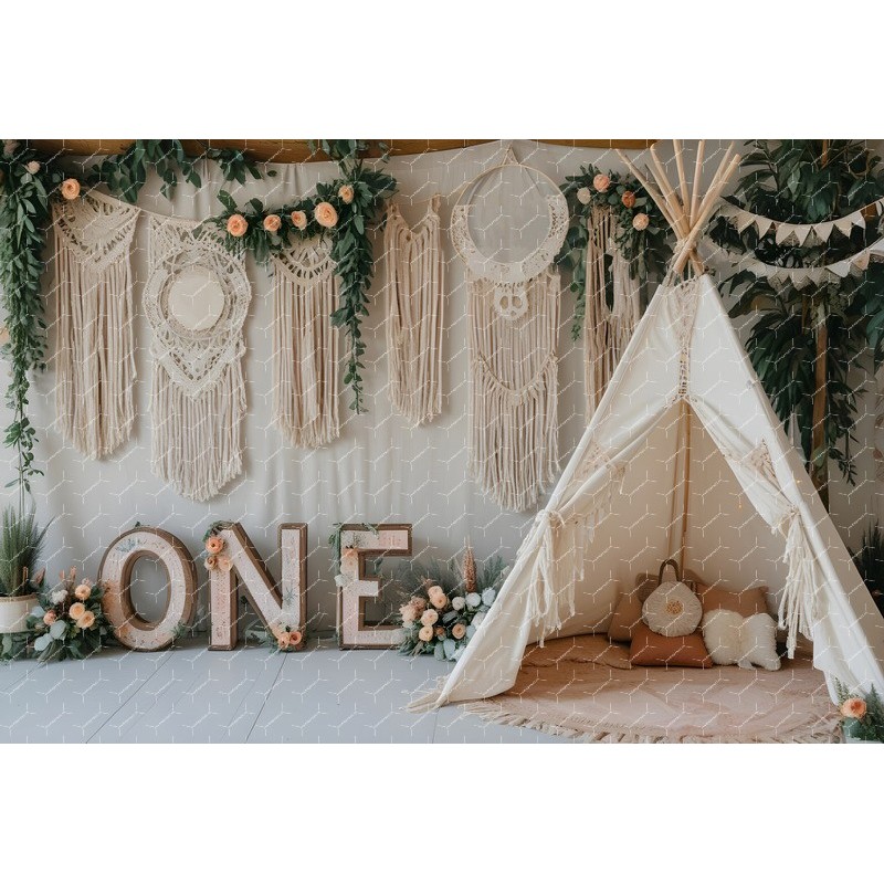 A Bohostyle First Birthday Party Setup With Boho Party Setup